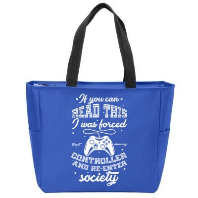 Funny Gamer Re-Enter Society  Zip Tote Bag