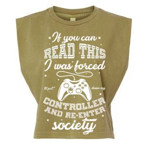 Funny Gamer Re-Enter Society  Garment-Dyed Women's Muscle Tee