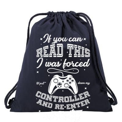 Funny Gamer Re-Enter Society  Drawstring Bag