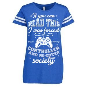 Funny Gamer Re-Enter Society  Enza Ladies Jersey Football T-Shirt