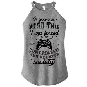 Funny Gamer Re-Enter Society  Women's Perfect Tri Rocker Tank