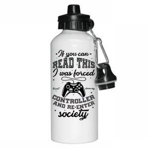 Funny Gamer Re-Enter Society  Aluminum Water Bottle