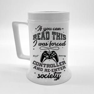 Funny Gamer Re-Enter Society  Beer Stein