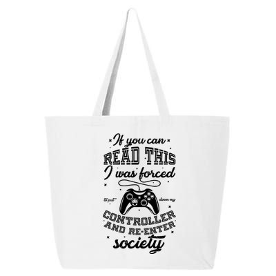 Funny Gamer Re-Enter Society  25L Jumbo Tote