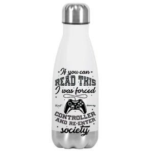 Funny Gamer Re-Enter Society  Stainless Steel Insulated Water Bottle