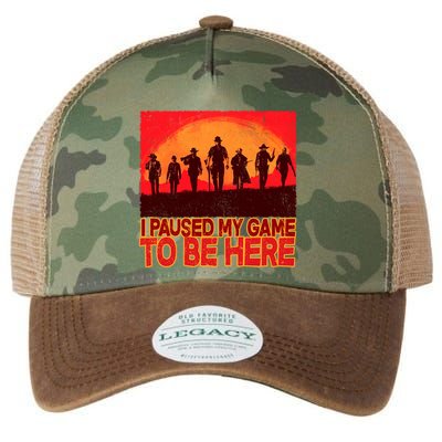 Funny Gaming Paused My Game To Be Here Legacy Tie Dye Trucker Hat