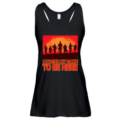 Funny Gaming Paused My Game To Be Here Ladies Essential Flowy Tank