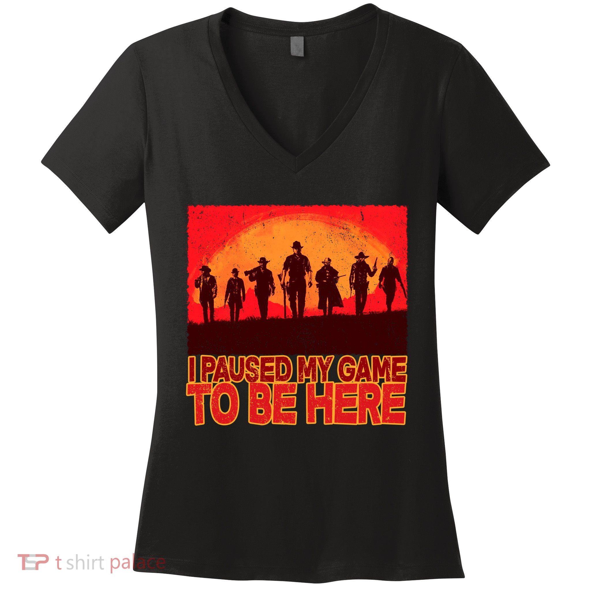 Funny Gaming Paused My Game To Be Here Women's V-Neck T-Shirt