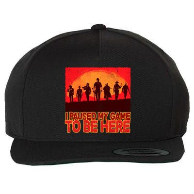 Funny Gaming Paused My Game To Be Here Wool Snapback Cap