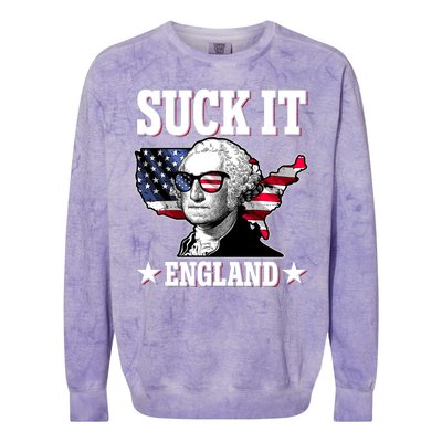 Funny George Washington Suck It England Colorblast Crewneck Sweatshirt