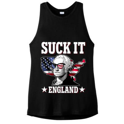 Funny George Washington Suck It England Ladies PosiCharge Tri-Blend Wicking Tank