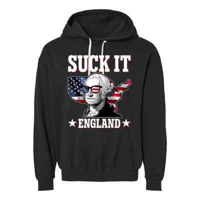 Funny George Washington Suck It England Garment-Dyed Fleece Hoodie