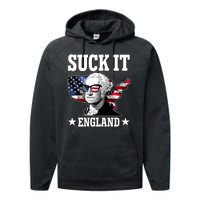 Funny George Washington Suck It England Performance Fleece Hoodie