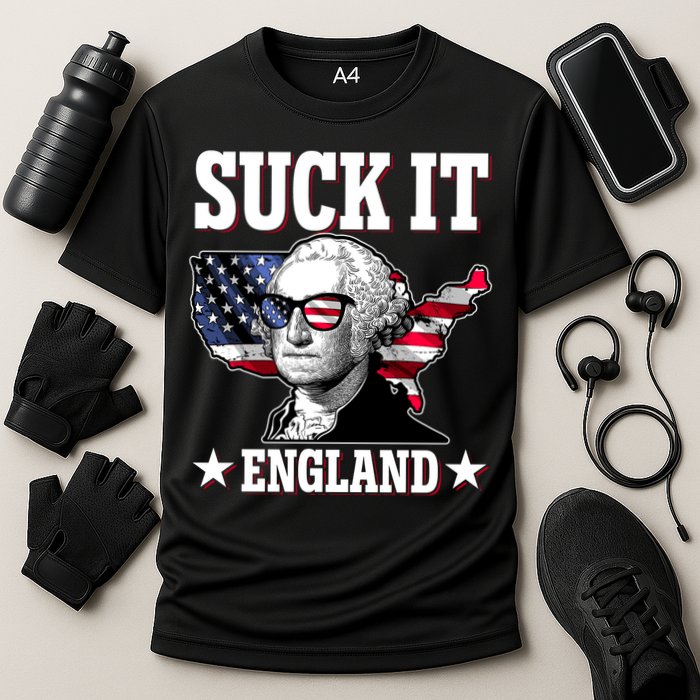 Funny George Washington Suck It England Cooling Performance Crew T-Shirt