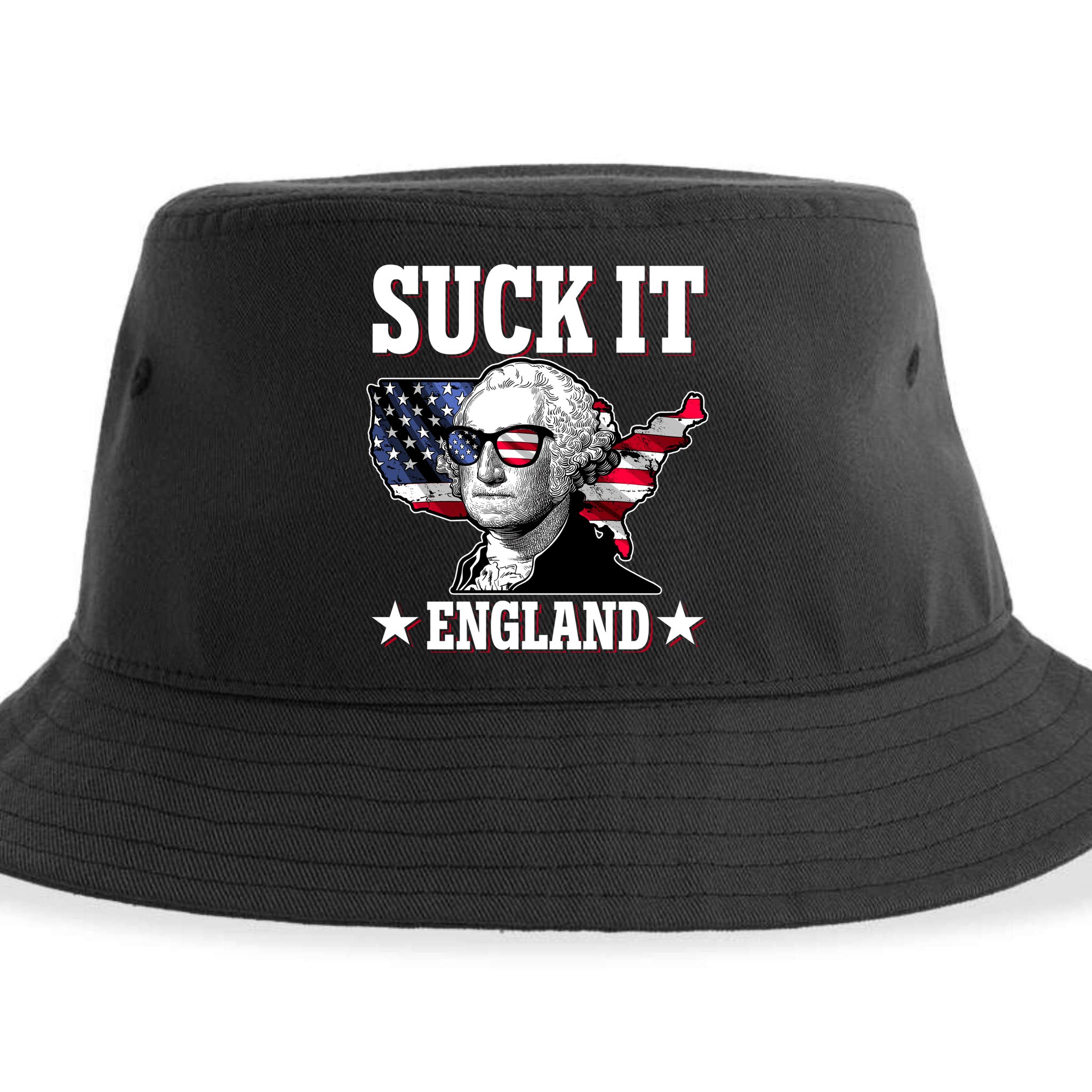 Funny George Washington Suck It England Sustainable Bucket Hat
