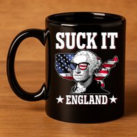 Funny George Washington Suck It England 11oz C Handle Ceramic Mug