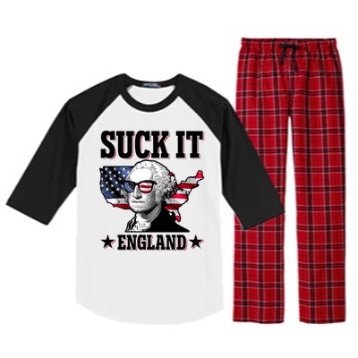 Funny George Washington Suck It England Raglan Sleeve Pajama Set