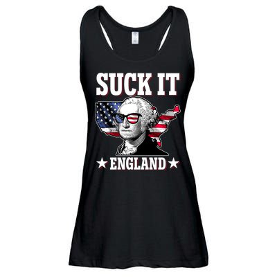 Funny George Washington Suck It England Ladies Essential Flowy Tank