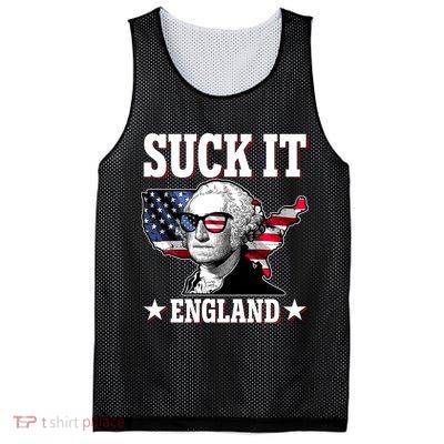 Funny George Washington Suck It England Mesh Reversible Basketball Jersey Tank