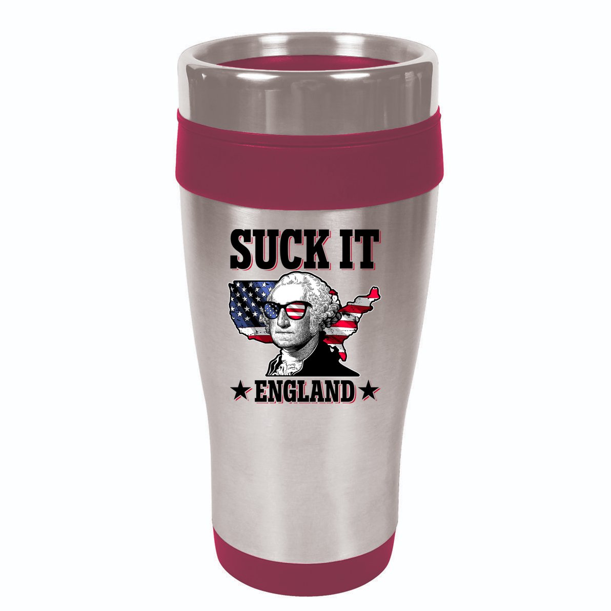 Funny George Washington Suck It England 16oz Travel Tumbler