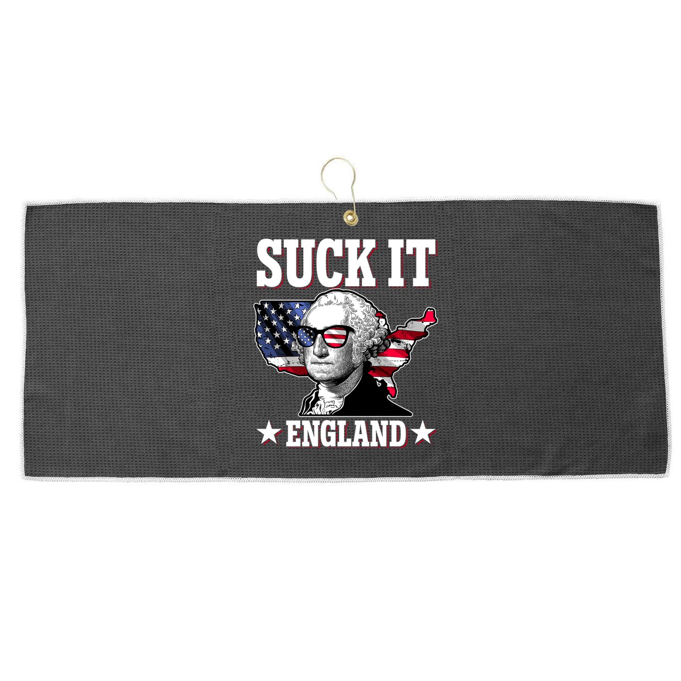 Funny George Washington Suck It England Large Microfiber Waffle Golf Towel
