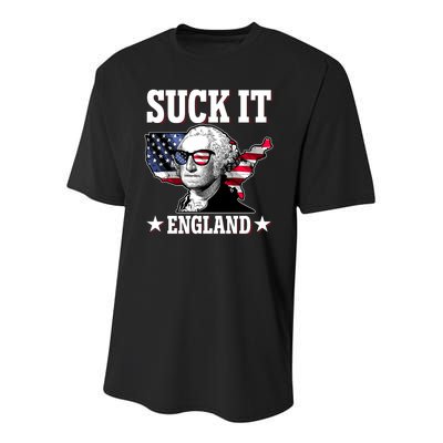 Funny George Washington Suck It England Youth Performance Sprint T-Shirt