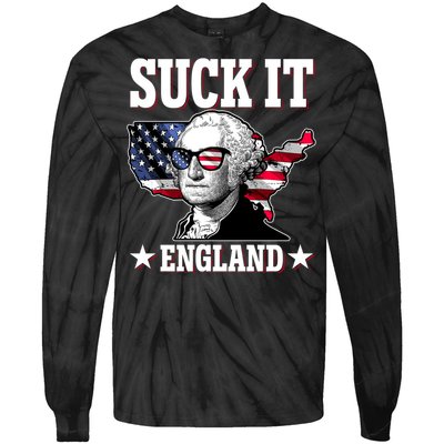 Funny George Washington Suck It England Tie-Dye Long Sleeve Shirt