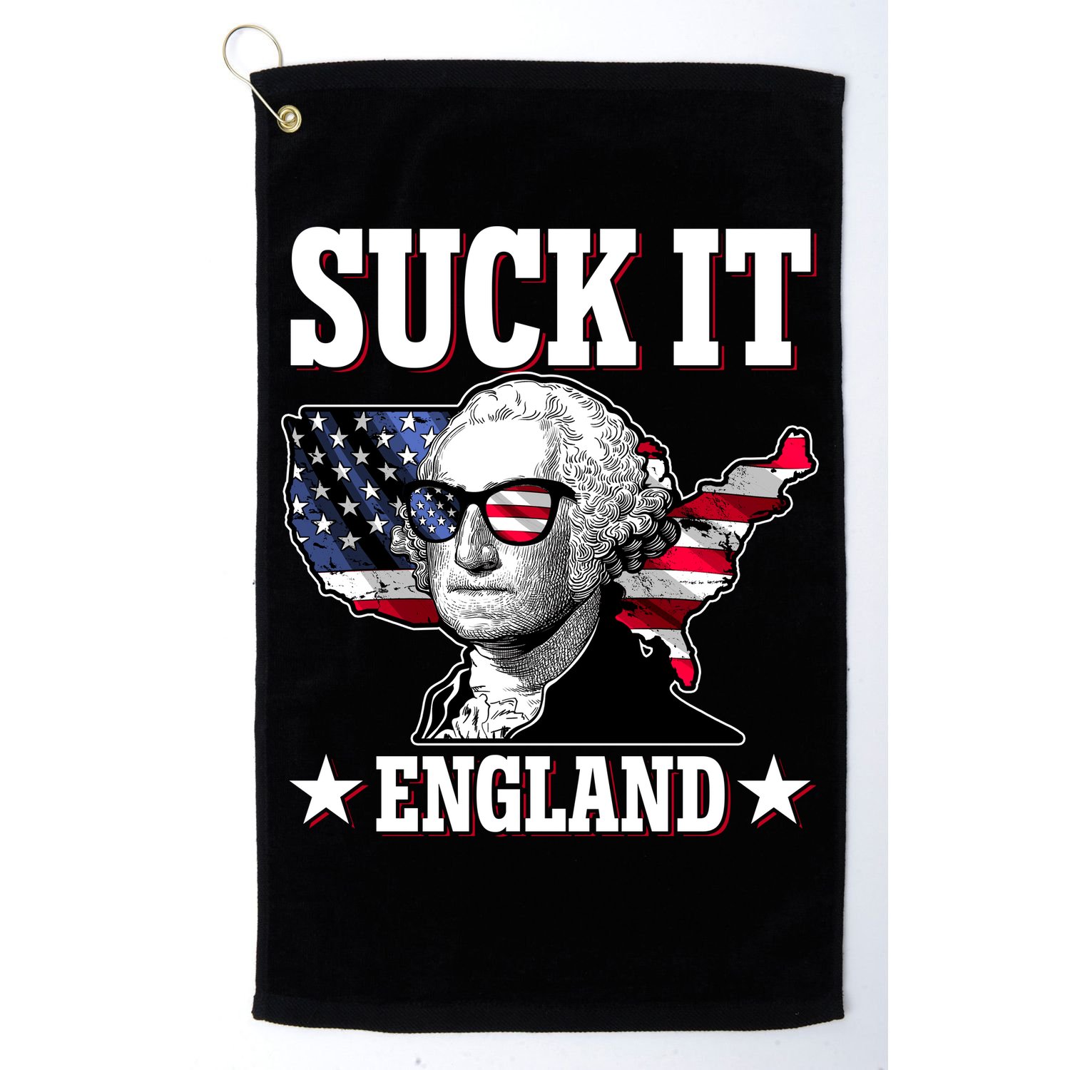 Funny George Washington Suck It England Golf Towel