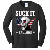 Funny George Washington Suck It England Kids Long Sleeve Shirt