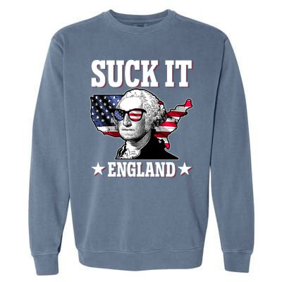 Funny George Washington Suck It England Garment-Dyed Sweatshirt