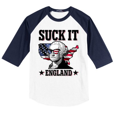 Funny George Washington Suck It England Baseball Sleeve Shirt