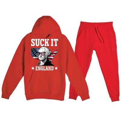 Funny George Washington Suck It England Premium Hooded Sweatsuit Set