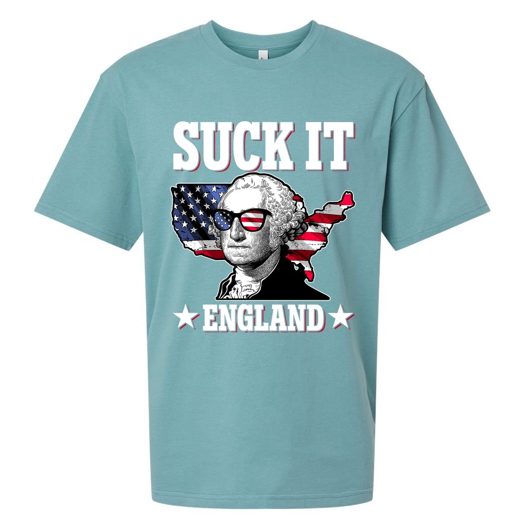 Funny George Washington Suck It England Sueded Cloud Jersey T-Shirt