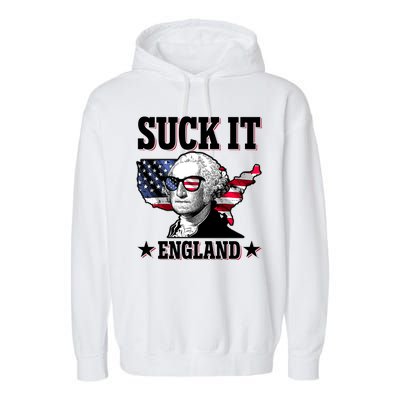 Funny George Washington Suck It England Garment-Dyed Fleece Hoodie