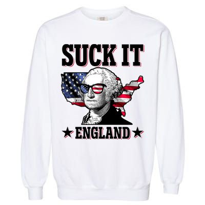 Funny George Washington Suck It England Garment-Dyed Sweatshirt