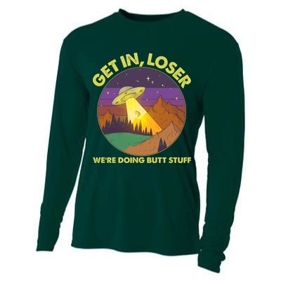 Funny Get In Loser We're Doing Butt Stuff UFO Wilderness Cooling Performance Long Sleeve Crew