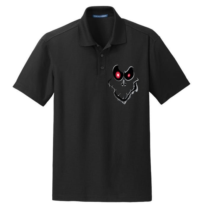 Funny Ghost Face Halloween Dry Zone Grid Polo