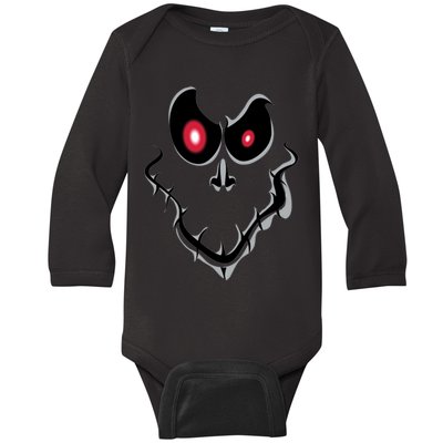 Funny Ghost Face Halloween Baby Long Sleeve Bodysuit