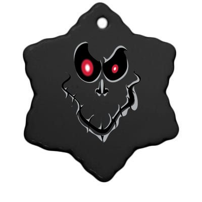 Funny Ghost Face Halloween Ceramic Star Ornament