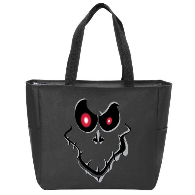 Funny Ghost Face Halloween Zip Tote Bag