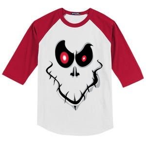 Funny Ghost Face Halloween Kids Colorblock Raglan Jersey