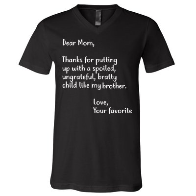 Funny Gift For Mothers Dear Mom (Brother) V-Neck T-Shirt