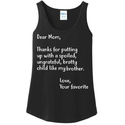 Funny Gift For Mothers Dear Mom (Brother) Ladies Essential Tank