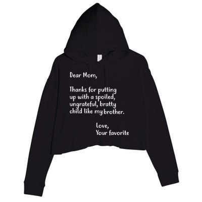 Funny Gift For Mothers Dear Mom (Brother) Crop Fleece Hoodie