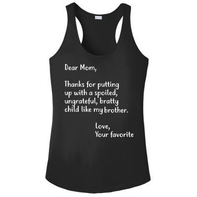 Funny Gift For Mothers Dear Mom (Brother) Ladies PosiCharge Competitor Racerback Tank