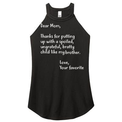 Funny Gift For Mothers Dear Mom (Brother) Women's Perfect Tri Rocker Tank