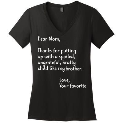 Funny Gift For Mothers Dear Mom (Brother) Women's V-Neck T-Shirt