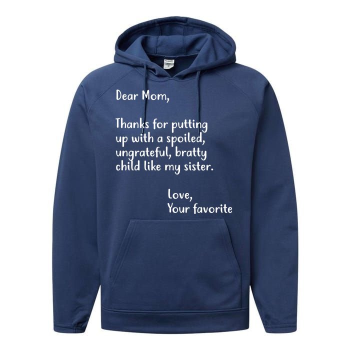 Funny Gift For Mothers Dear Mom (Sister) Performance Fleece Hoodie