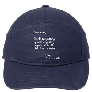 Funny Gift For Mothers Dear Mom (Sister) 7-Panel Snapback Hat