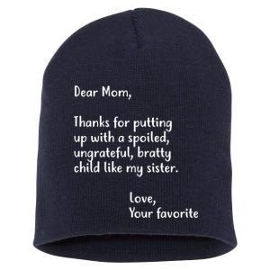 Funny Gift For Mothers Dear Mom (Sister) Short Acrylic Beanie